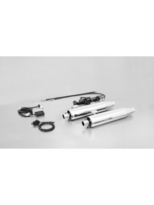 2 x CUSTOM Exhaust no cat., no end cap, chrome, EC homologation