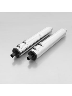 2x CUSTOM exhaust Ø 102 mm (4''),without catalytic converter, changeable endcaps, stainless steel chrome, EEC homologation