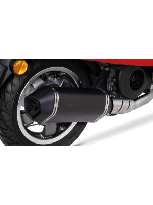 SPORTEXHAUST, complete system no cat. incl. heat shield, stainless steel black, 65 mm, without EC approval